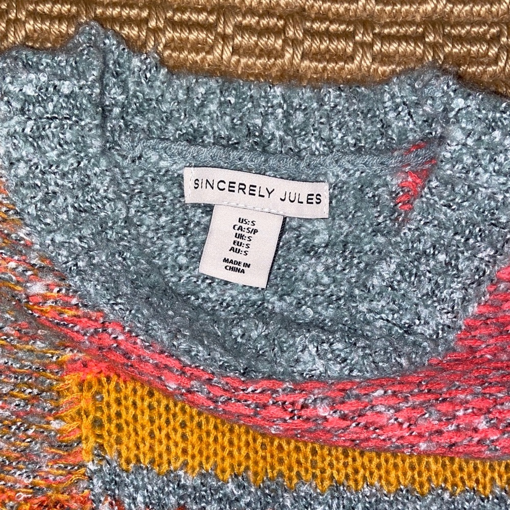 Sincerely Jules Multicolor Patchwork Sweater - image 2